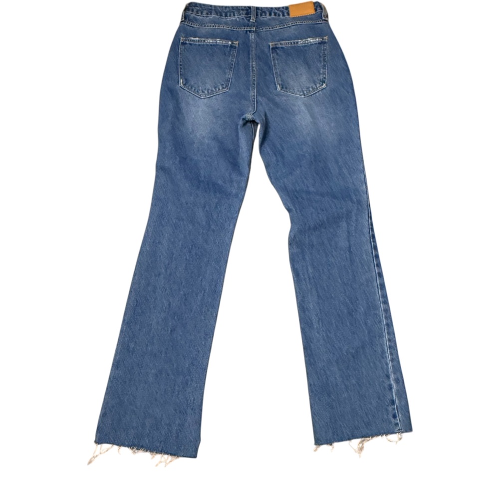 Avec Les Filles Jeans bootcut distressed NWT Ripped hem & knees Split Hem Sz 27 - Picture 4 of 11